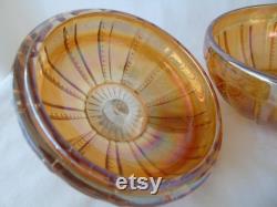 Iittala Carnival Glass Diamond Point Columns Powder Box