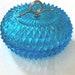 Indiana Capri Diamond Point Powder Dish, Lidded Powder, Candy Dish, Bathroom Soap Dish, Powder Room Decor, Gift for Her