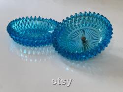Indiana Capri Diamond Point Powder Dish, Lidded Powder, Candy Dish, Bathroom Soap Dish, Powder Room Decor, Gift for Her
