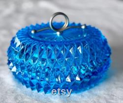 Indiana Glass Diamond Point Candy Powder Jar