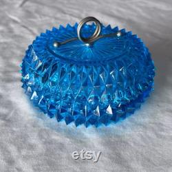 Indiana Glass Diamond Point Candy Powder Jar