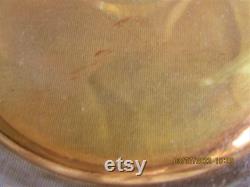 Iridescent Glass Amber or Orange Dresser Vanity Power Jar with Lid