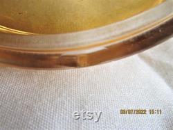 Iridescent Glass Amber or Orange Dresser Vanity Power Jar with Lid