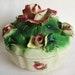 Italian Ceramic Flowers Powder Box Vintage Powder Jar Italy