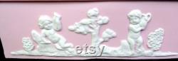 Japan Bisque Porcelain 23 120 Pink Jasperware Cherub Putti Dresser Box 1920-50s