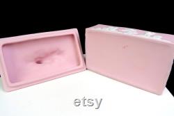 Japan Bisque Porcelain 23 120 Pink Jasperware Cherub Putti Dresser Box 1920-50s