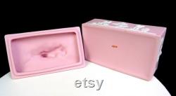 Japan Bisque Porcelain 23 120 Pink Jasperware Cherub and Putti Dresser Box 1920-50