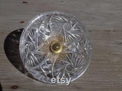 Jar Lid, Powder Puff Jar Lid, Glass Brass lid, Cut Glass Lid, Replacement Lid, Memories, Gift, Prop, Daysgonebytreasures