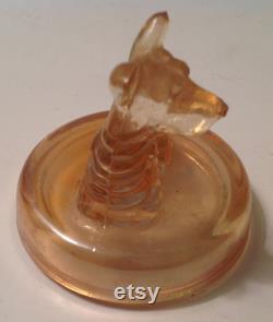 Jeanette Carnival Glass Scottie Dog Powder Jar Trinket Vanity Marigold Vintage