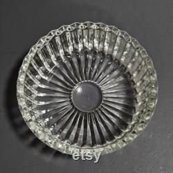 Jeanette Glass Clear Glass Swan Vanity Powder Box Trinket Box Lipstick Holder