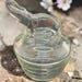 Jeanette Glass Clear Lidded Powder Jar Trinket Jar Elephant