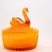 Jeanette Glass Swan Powder Dish and Lipstick Holder