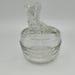 Jeanette Glass Vintage Clear Glass Scottie Dog Round Powder Puff Dish with Lid