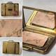 KIGU Bon Voyage Compact Gold Tone Suitcase Vtg Mirrored Powder Box Puff & Screen
