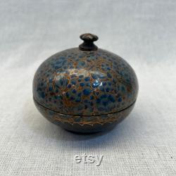 Kashmiri Hand Painted Powder Box Hand painted round box paper mache box