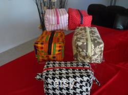 Kente, Large Makeup Travel Bag, Cosmetic Bag, Red, Bag, Makeup Bag, Box Bag, Vanity Bag, Make Up Organizer, Toiletry Bag, Travel Case, Bag