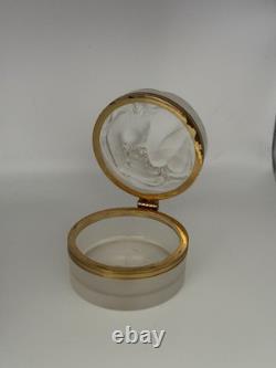 LALIQUE Crystal Vintage DAPHNE Trinket Jewelry Powder Box