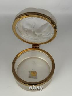 LALIQUE Crystal Vintage DAPHNE Trinket Jewelry Powder Box