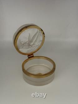 LALIQUE Crystal Vintage DAPHNE Trinket Jewelry Powder Box