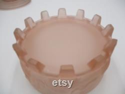 LE Smith Pink Satin Glass Elephant Powder Jar