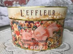 L'Effleur Scented Perfumed Dusting Powder Coty Cynthia Hart Original Puff Discontinued Floral Oval Box Butterflies Pansies 5 Oz 141 Grams