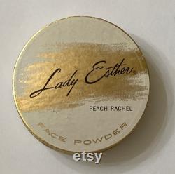 Lady Esther loose Face Powder Peach Shade in a paper container c. 1940s. see description