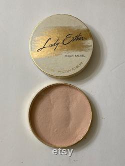 Lady Esther loose Face Powder Peach Shade in a paper container c. 1940s. see description