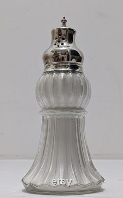 Lady Primrose Tryst Dusting Silk, Dallas and London, Vintage Glass Shaker with Silver Cap.