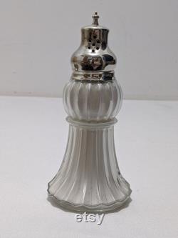 Lady Primrose Tryst Dusting Silk, Dallas and London, Vintage Glass Shaker with Silver Cap.