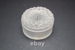 Lalique Dahlia Powder Box Lidded Jar Signed BEAUTIFUL 4.25 Inches Diameter Lalique Dahlia Powder Box Lidded Jar Signed BEAUTIFUL 4.25 Inches Diameter