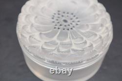 Lalique Dahlia Powder Box Lidded Jar Signed BEAUTIFUL 4.25 Inches Diameter