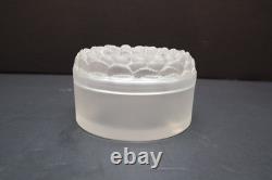 Lalique Dahlia Powder Box Lidded Jar Signed BEAUTIFUL 4.25 Inches Diameter