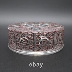 Lalique Vintage'Roger' Crystal Art Deco Circular Powder Box
