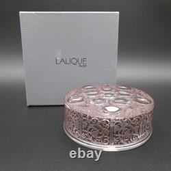 Lalique Vintage'Roger' Crystal Art Deco Circular Powder Box