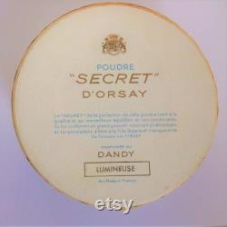 Large Face Powder Box D'Orsay Poudre Secret (1945-50). In original box packaging with full sealed contents. Immaculate.