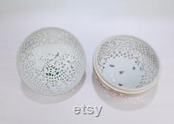 Large Herend Porcelain Reticulated Covered Table Or Dresser Box 6211 C 115 PC