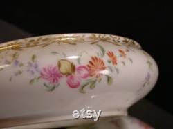 Lg 19c French Limoges Porcelain H-PAINTED Dresser Powder Jewelry Trinket Box Jar