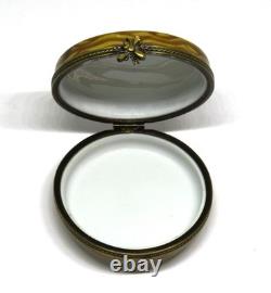 Limoges Box Eximious Lemon Tart & Powdered Sugar Dessert Pastry Peint Main