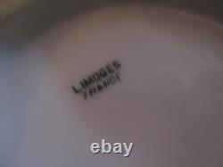 Limoges France Porcelain Powder Box Pink Flowers And Gold- 5 by 3 inches