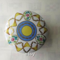 Limoges France Vintage Victorian Porcelain Dresser Jar Powder Vanity Box