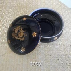 Limoges Vanity Jar, Limoges Courting Couple Powder Box, Cobalt Blue Gold Vanity or Powder Box, Gift for Her, Mint, Mother's Day