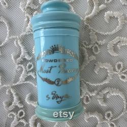 Loral Evyan NY Most Precious Powder Blue Bottle Gold Font VTG Partially Full
