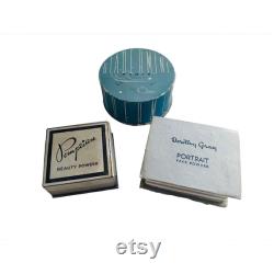 Lot of 3 Vintage 1940s Face Powder Boxes Pompeian Diadermine and Dorothy Gray