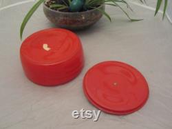 Lovely Coral Colored Covered Avon Powder Box