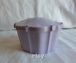 Lovely Lavender Powder Box Tanyana of California Rhinestone Studded Lid Powder Puff Circa 1959