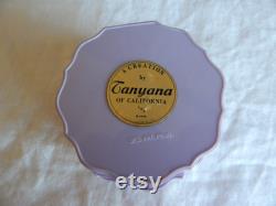 Lovely Lavender Powder Box Tanyana of California Rhinestone Studded Lid Powder Puff Circa 1959