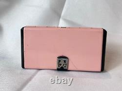MCM La Fonteyn Compact Carryall Pink & Black Metal Triple Vanity Powder Box
