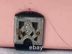 MCM La Fonteyn Compact Carryall Pink & Black Metal Triple Vanity Powder Box