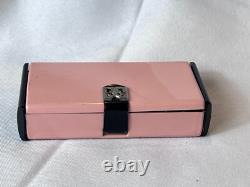 MCM La Fonteyn Compact Carryall Pink & Black Metal Triple Vanity Powder Box