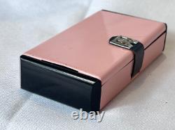 MCM La Fonteyn Compact Carryall Pink & Black Metal Triple Vanity Powder Box